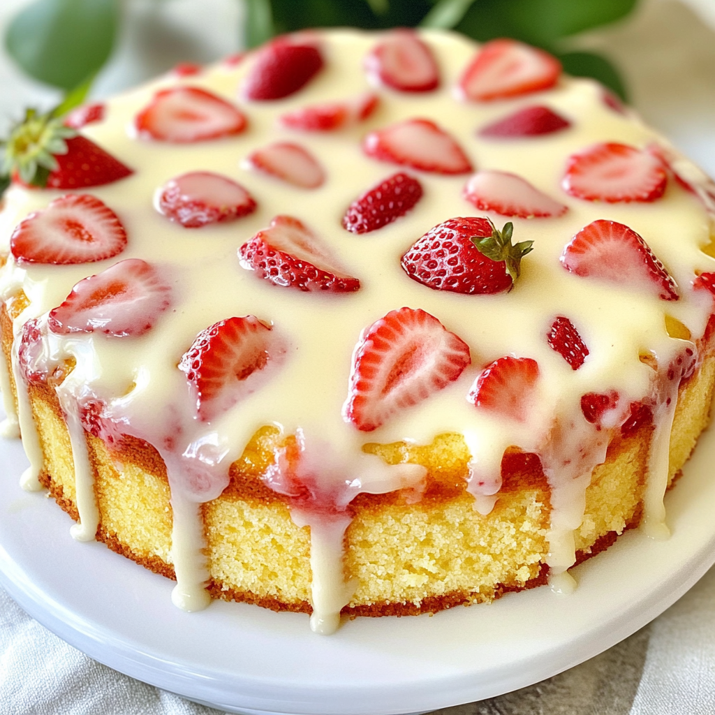Glazed Strawberry Buttermilk Cake