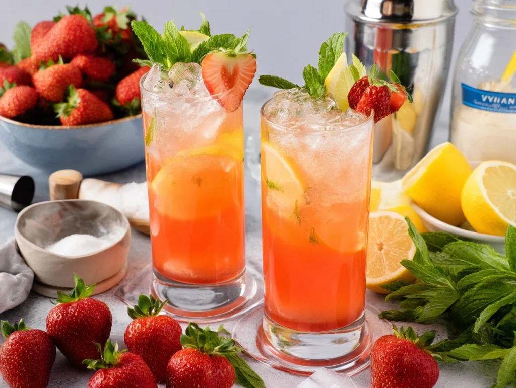 Strawberry Basil Sparkling Water Recipe