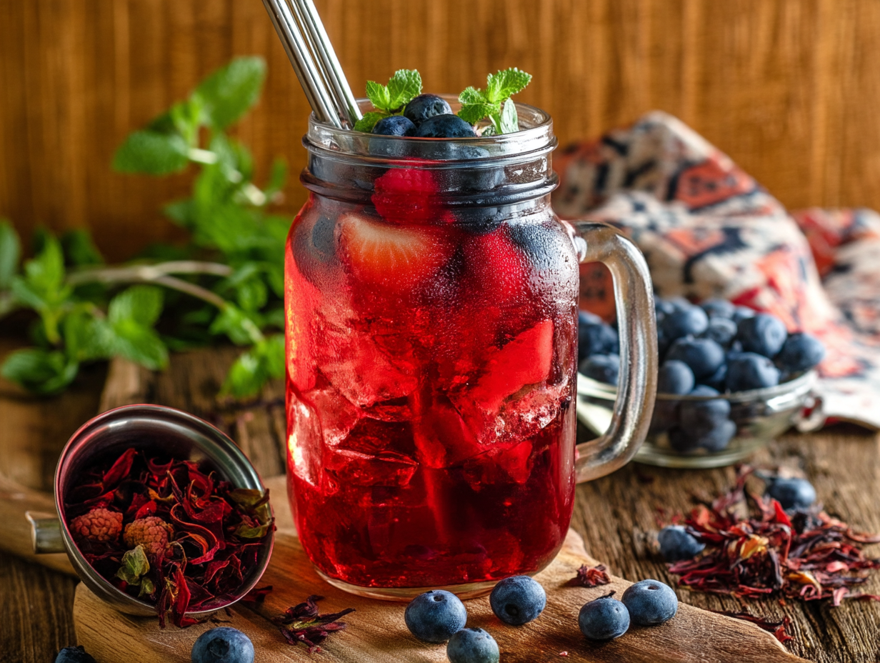 Homemade Berry Iced Tea