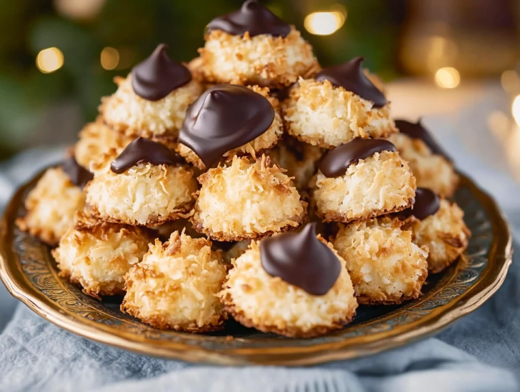 Chocolate Dipped Coconut Macaroons