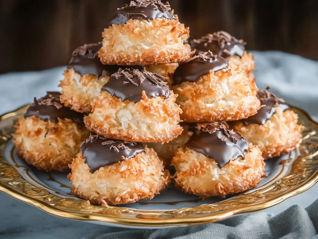 Chocolate Dipped Coconut Macaroons