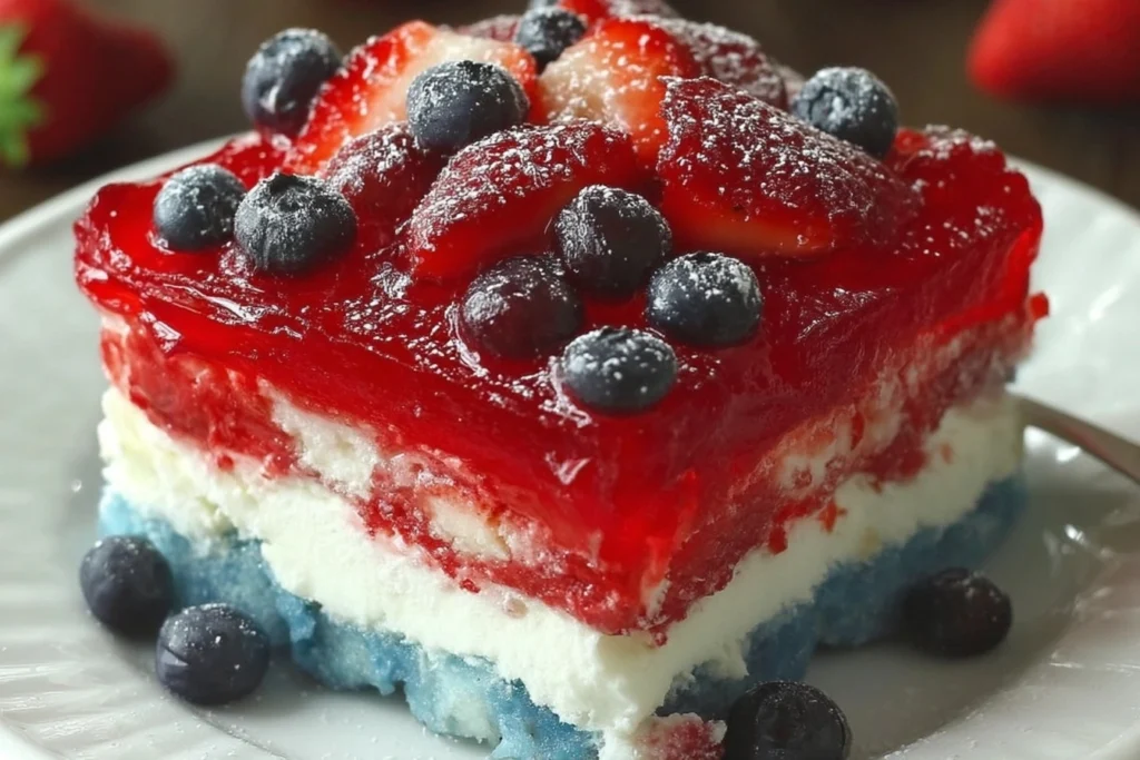 summer berry jello lasagna