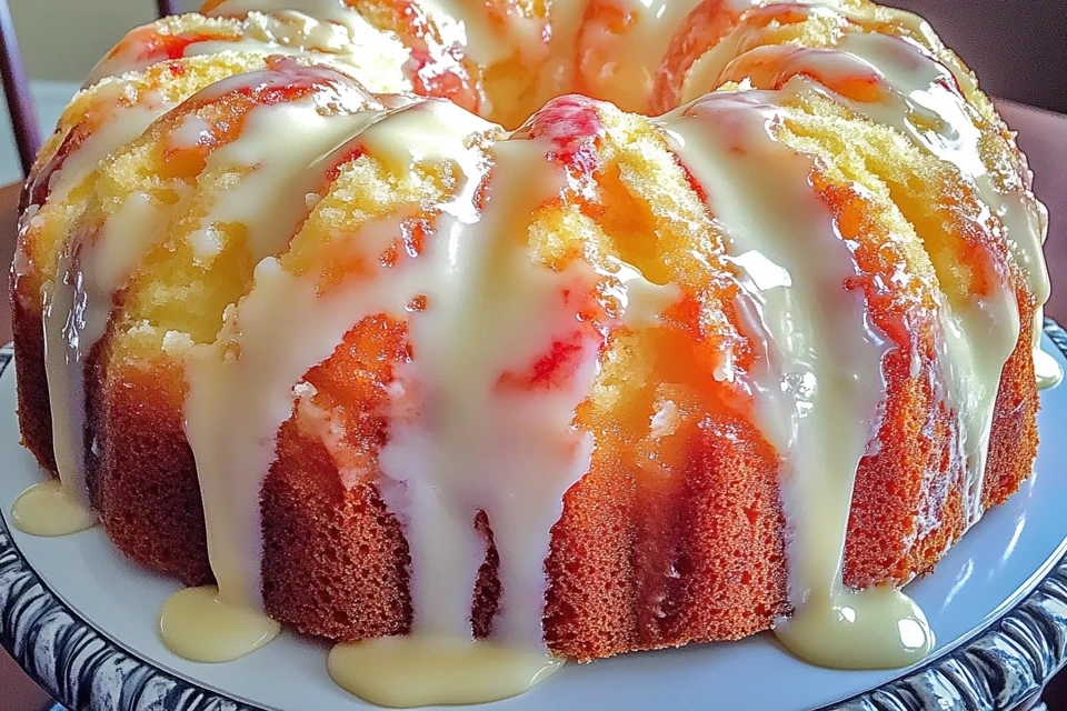 Peach Cream Cheese Pound Cake