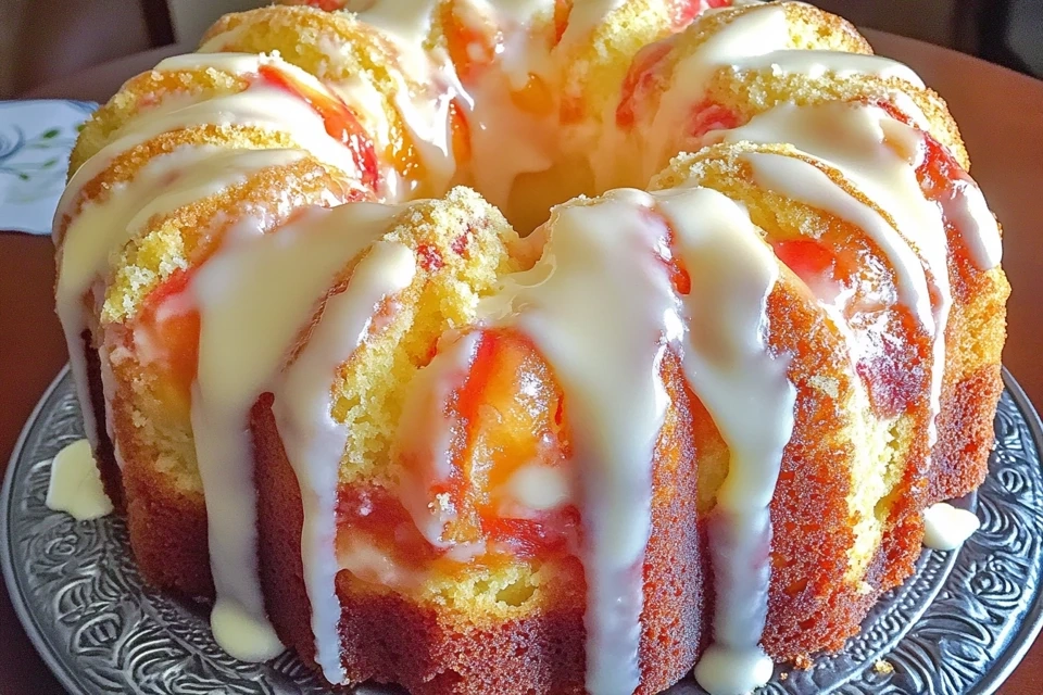 Peach Cream Cheese Pound Cake