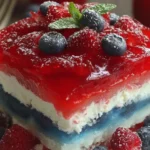 summer berry jello lasagna