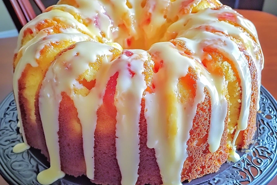 Peach Cream Cheese Pound Cake