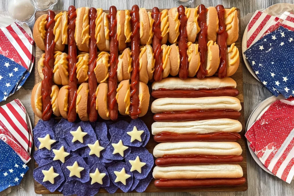 American flag hot dog board