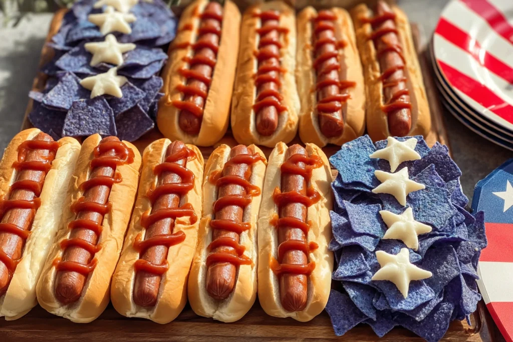American flag hot dog board
