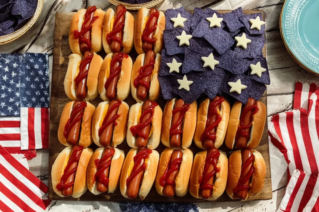 American flag hot dog board