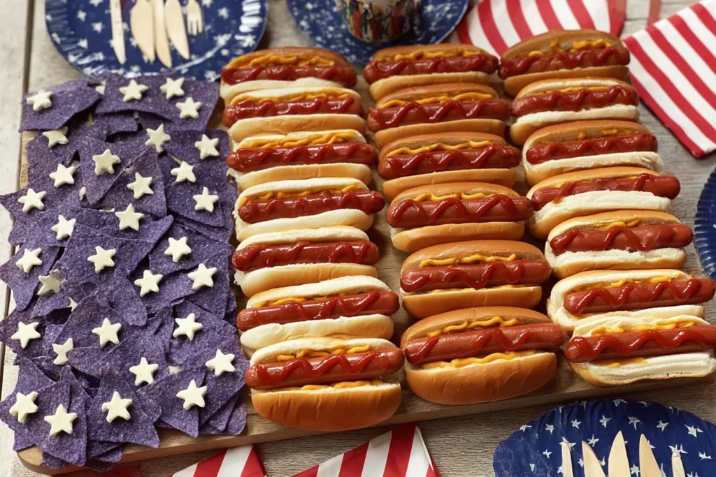 American flag hot dog board