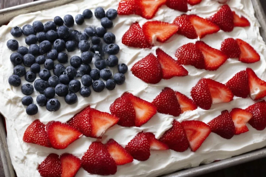 strawberry jello flag cake