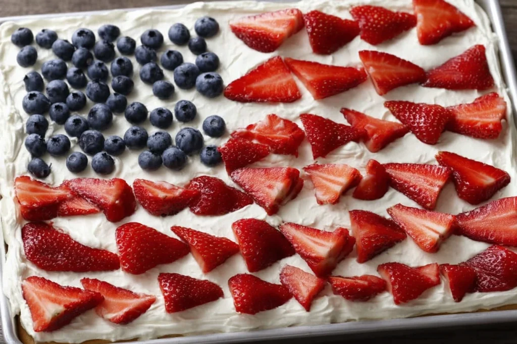 strawberry jello flag cake