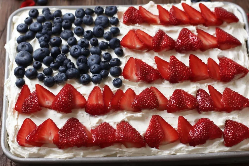 strawberry jello flag cake