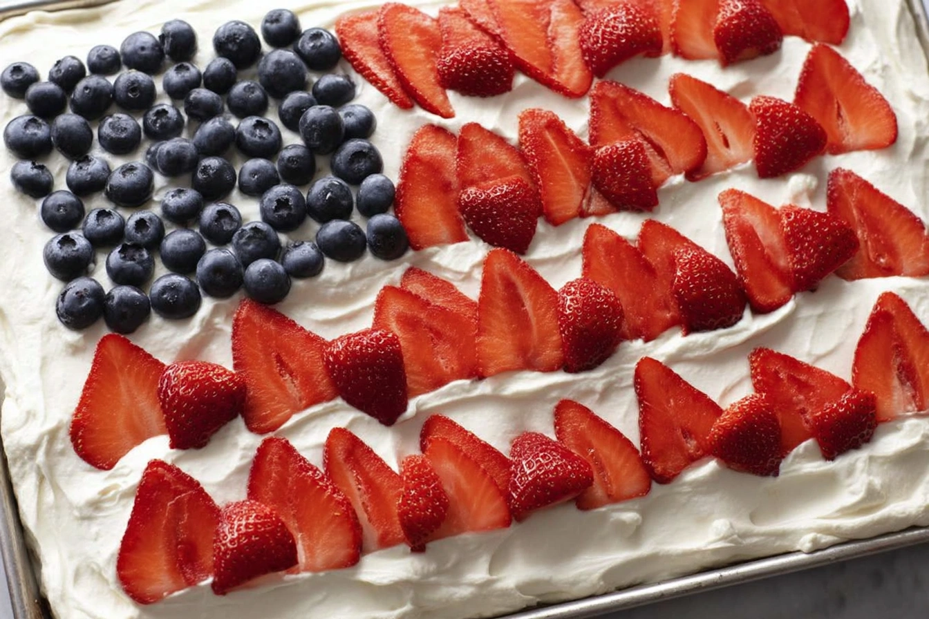 strawberry jello flag cake