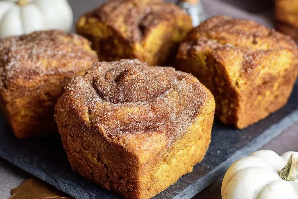 mini pumpkin bread with cinnamon swirl