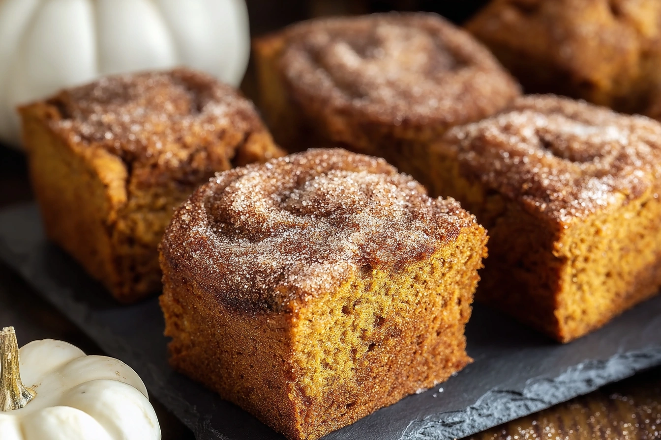 mini pumpkin bread with cinnamon swirl