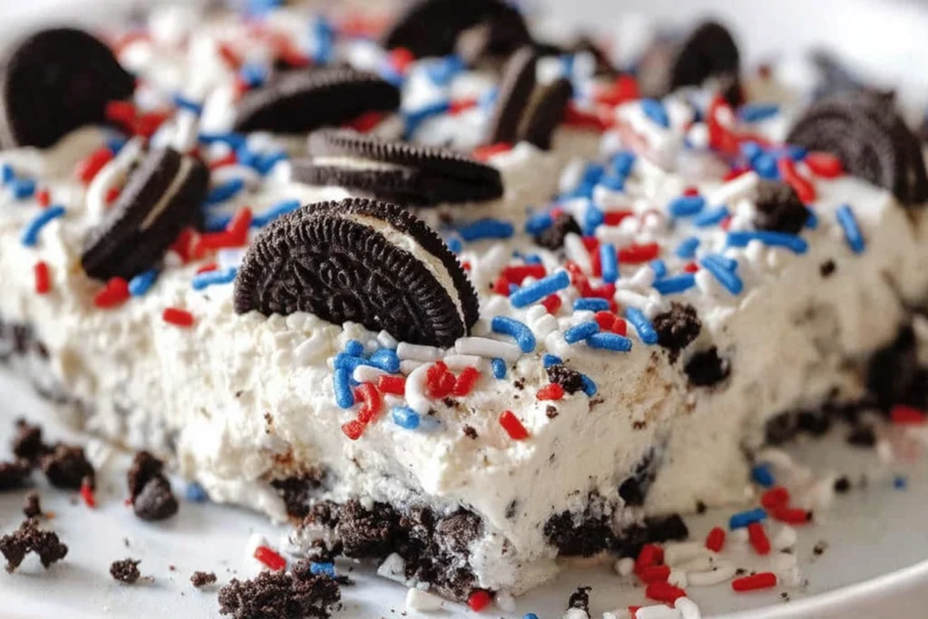 no bake fireworks Oreo cheesecake