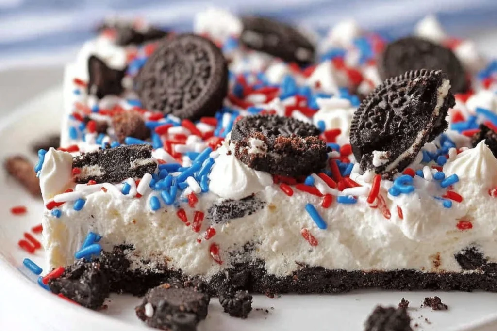 no bake fireworks Oreo cheesecake