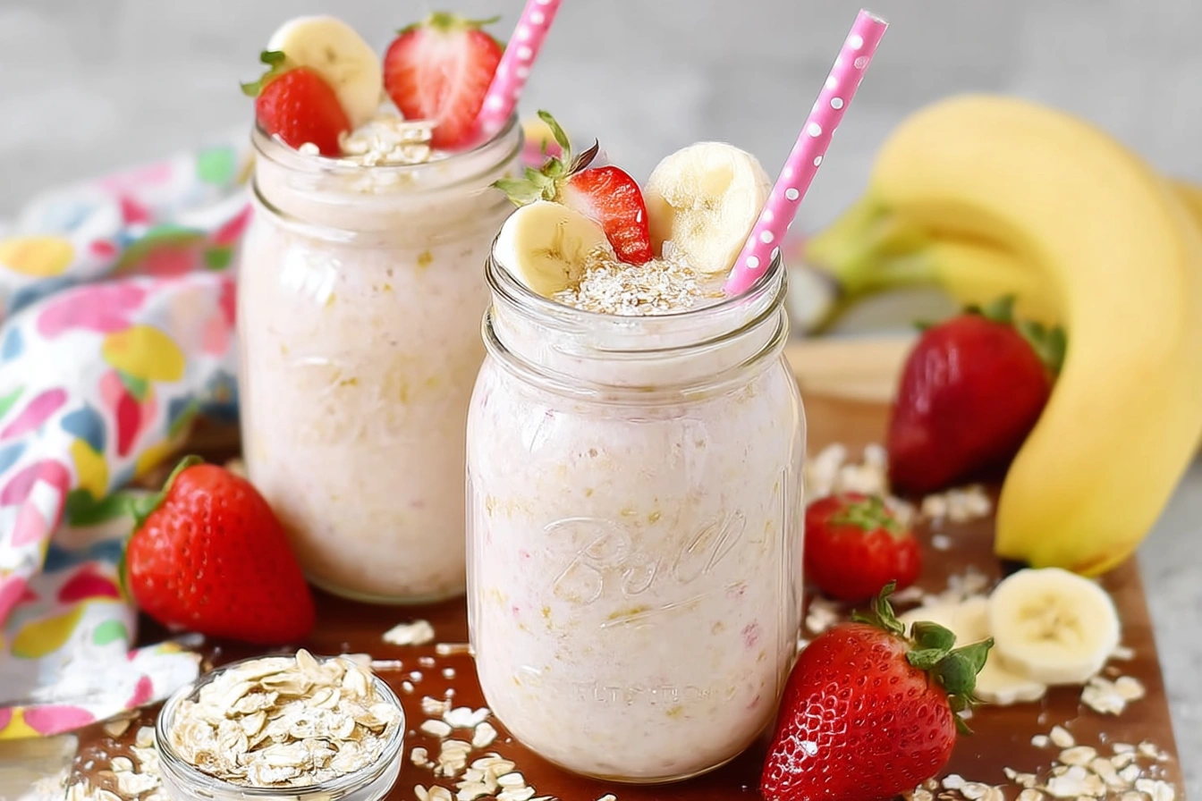 Strawberry Banana Oats and Spinach Smoothie Strawberry Banana Oats and Spinach Smoothie