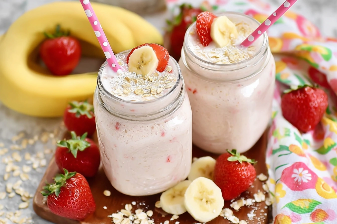Strawberry Banana Oats and Spinach Smoothie Strawberry Banana Oats and Spinach Smoothie