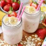 Strawberry Banana Oats and Spinach Smoothie
