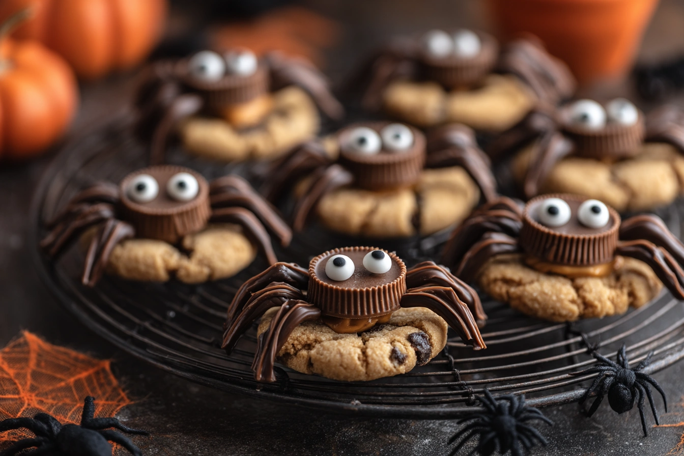 Peanut Butter Spider Cookies