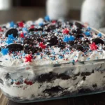 No Bake Fireworks Oreo Cheesecake Bars