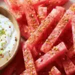 watermelon fries with coconut lime dip